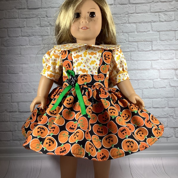 Halloween Dress for American Girl, Pumpkin Dress for 18 inch dolls, Dress for American Girl
