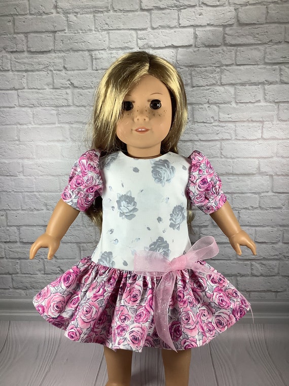 Floral Dress for American Girl Pink Rose Doll Dress Dress for 18