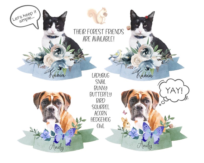 Custom Pet Portrait Watercolor Custom Painting Of DogCat Cat Lover Digital Pet Portrait Personalized Pet Loss Gifts Pet Memorial Gift