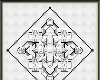 Rivers of Paradise - Beaded Blackwork Embroidery Chart