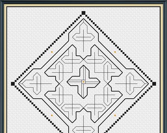 Adam and Eve - Beaded Blackwork Embroidery Chart