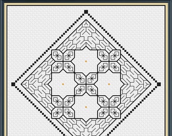 O Holy Night - Beaded Blackwork Embroidery Chart