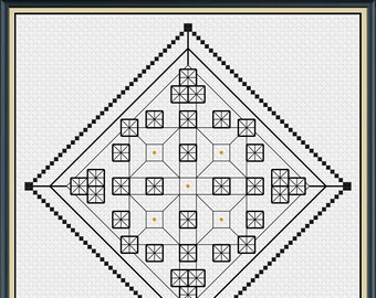 Eastern Light - Beaded Blackwork Embroidery Chart