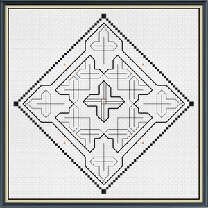 Adam and Eve - Beaded Blackwork Embroidery Chart