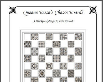 Queene Besse's Chesse Boarde - Blackwork Chessboard Chart Booklet