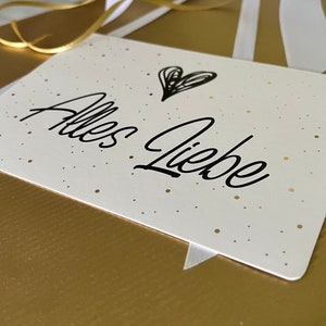 Alles Liebe-Karte mit Goldpunkten, Rückseite Blanko, DIN A6, Papeterie
