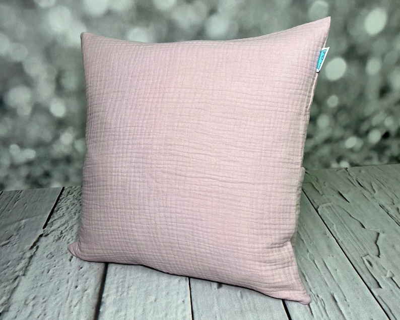 Muslin cushion cover, various colors and sizes Rosa