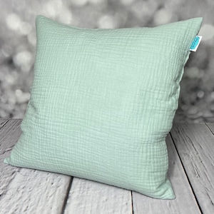 Muslin cushion cover, various colors and sizes Mintgrün