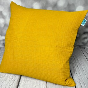 Muslin cushion cover, various colors and sizes Gelb