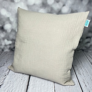 Muslin cushion cover, various colors and sizes Sand