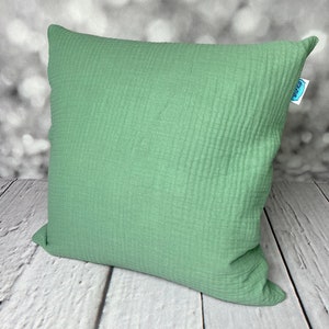 Muslin cushion cover, various colors and sizes Altgrün