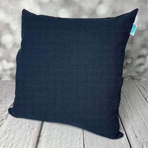 Muslin cushion cover, various colors and sizes Dunkelblau