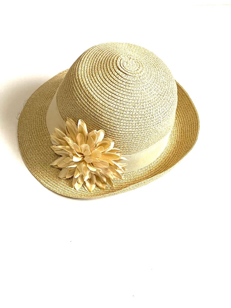 Women's Croft & Barrow Floral Flower Straw Cloche Hat Etsy