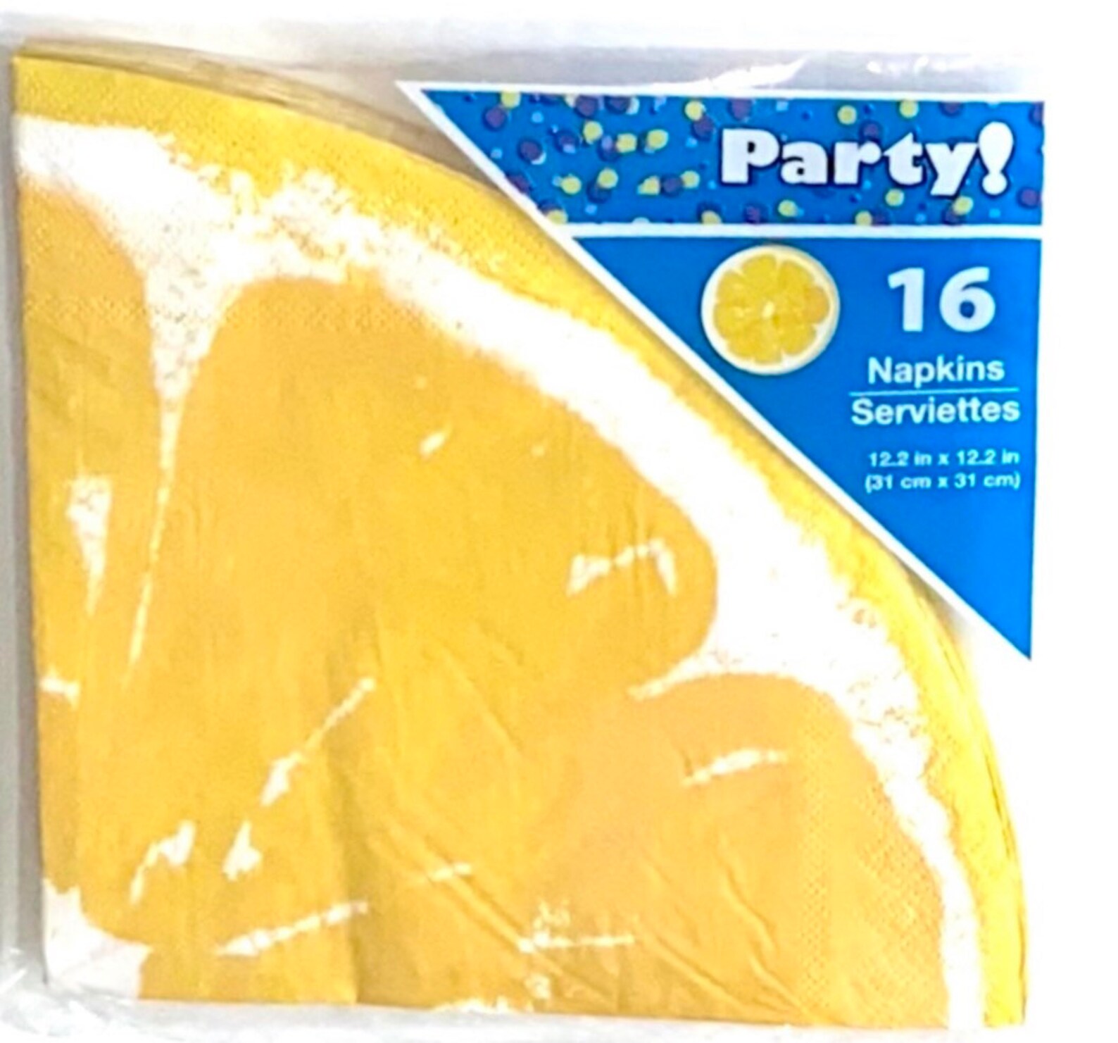 32 Piece Lemon Fruit Shaped Round Party Paper Table Napkins Etsy UK