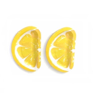 24 Piece - Yellow Lemon Citrus Fruit Shaped Slice Disposable Dessert Plates - Party Favors