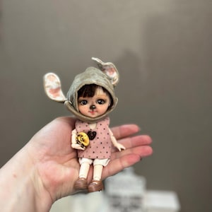 12 sm BJD Doll - Articulated Ball Jointed Doll - Mini BJD.