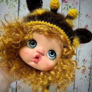 Hat for doll Huhu, Qbaby, Blythe. Hat for blythe doll, Blythe Doll Clown Outfit, Blythe Clothes