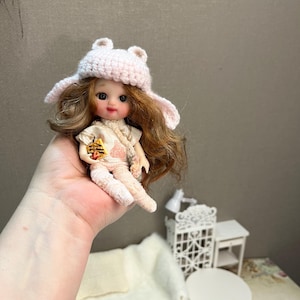 12 sm BJD Doll - Articulated Ball Jointed Doll - Mini BJD.