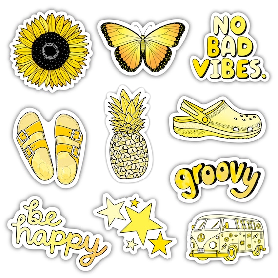 Big Moods Watercolor VSCO Girl Aesthetic Sticker Pack 10pc