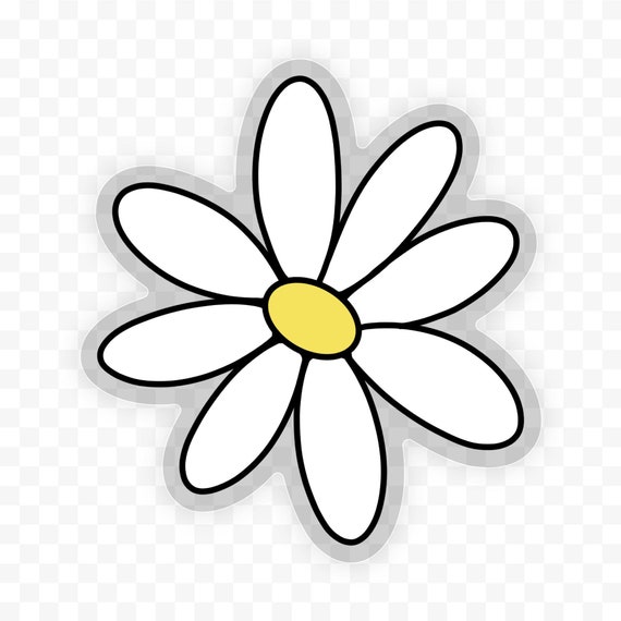 Clear Stickers Daisy Sticker, Yellow Daisy Cute Stickers, Aesthetic Stickers,  VSCO Girl Stickers, Laptop Stickers, Waterproof Stickers 