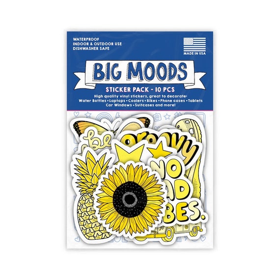 Big Moods Aesthetic Sticker Pack 10pc - Blue