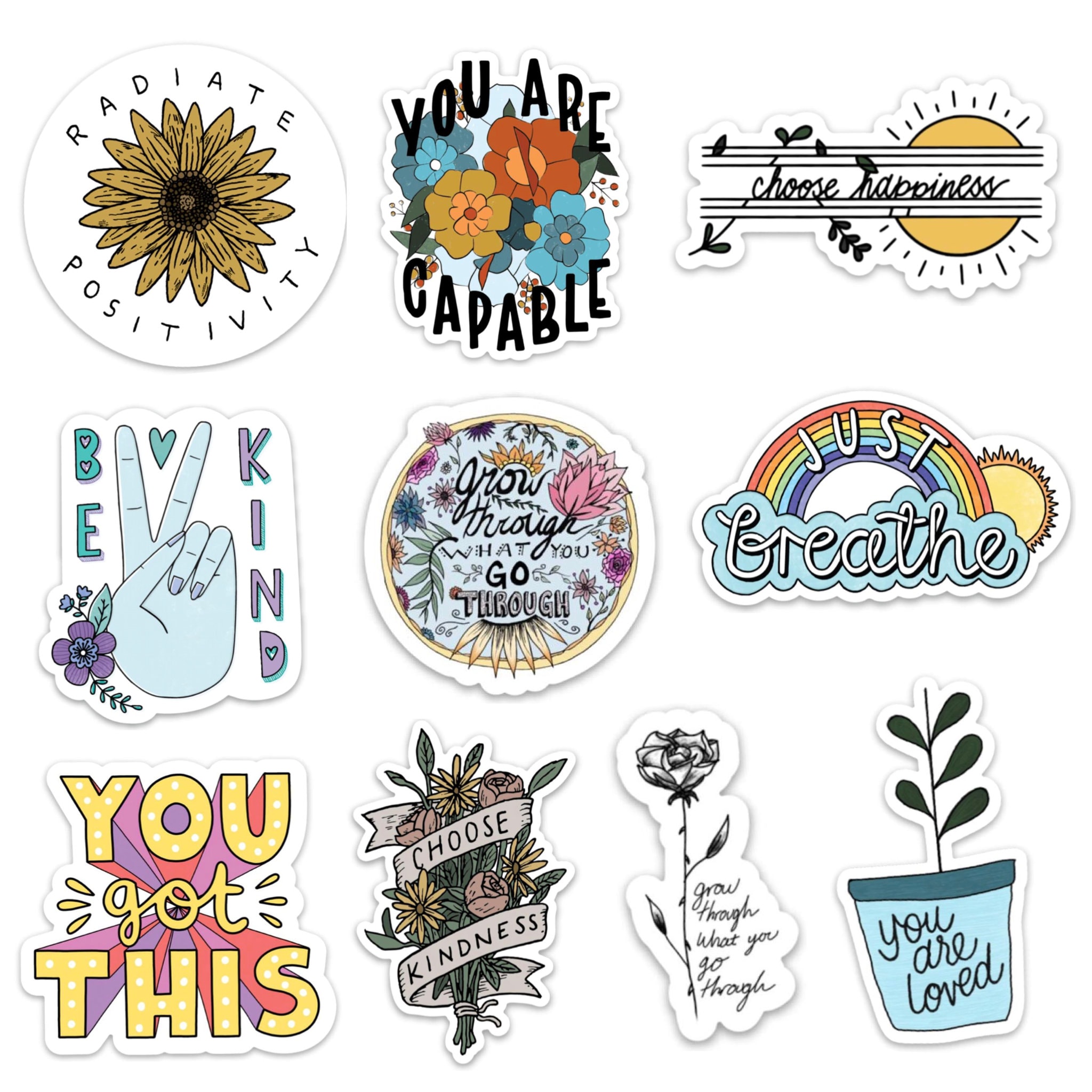 Big Moods Aesthetic Sticker Pack 10pc - Blue