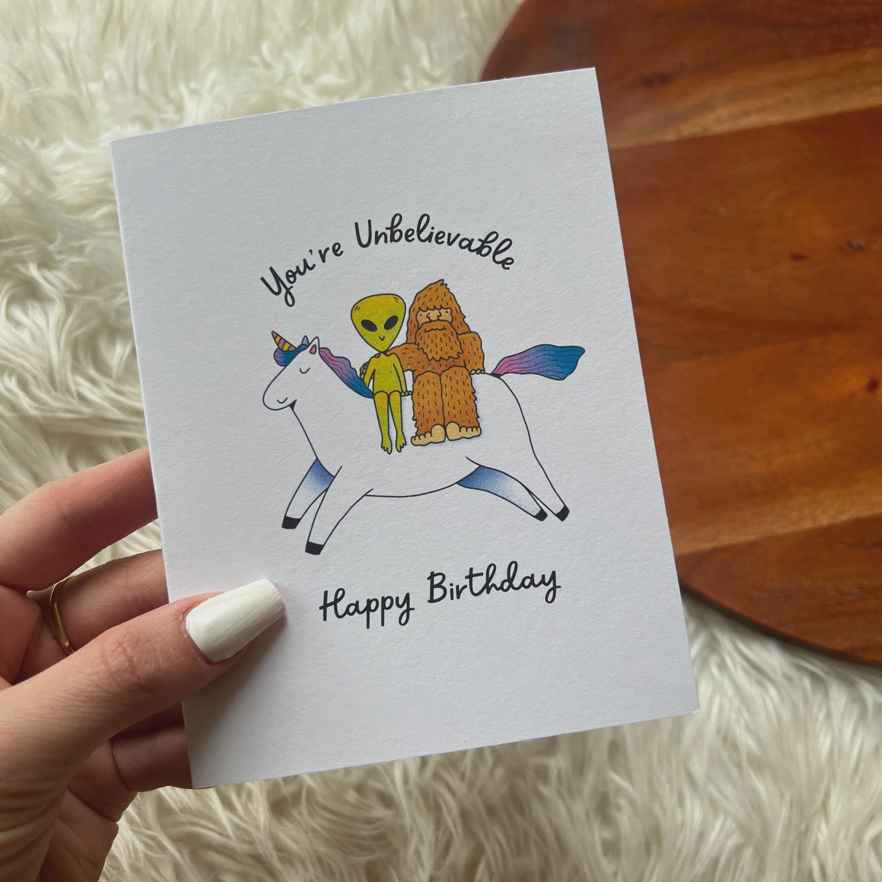 You're Unbelievable Cryptid Birthday Card Etsy