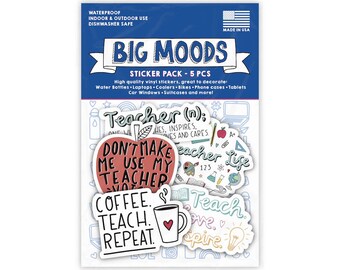 Big Moods Teacher Sticker Pack 5pc : Target