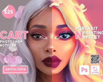 Cartoon Portret Digitaal Schilderen Effect Photoshop Acties | Foto aan het schilderen | Snel en gebruiksvriendelijk
