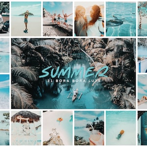 31 Summer Bora Bora Pro Luts | Photography Presets | Photoshop, Lightroom, Adobe After Effects, Adobe Premiere, LumaFusion, VideoLut