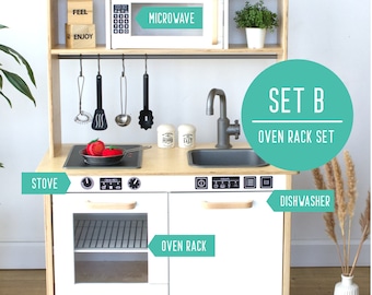 IKEA Duktig Play Kitchen Sticker Set - Black Vinyl Decals