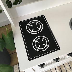 Replacement hob sticker for IKEA Spisig, black (play kitchen NOT included)