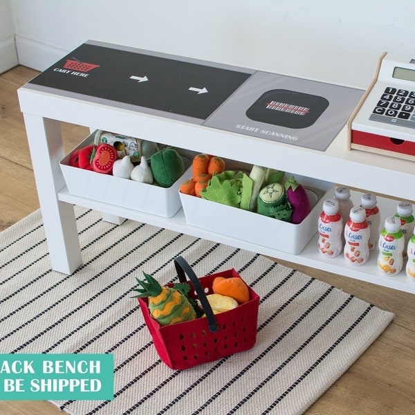 Supermarket checkout decal set for IKEA Lack tv bench (furniture not included)