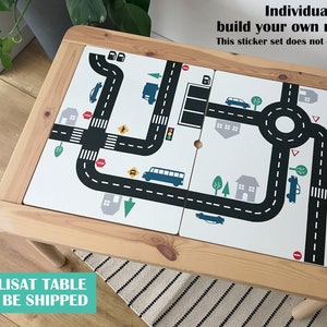 Black road sticker set for IKEA Flisat table (table not included)