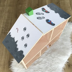 Snowy roof tiles decal for IKEA Flisat dollhouse (dollhouse not included)