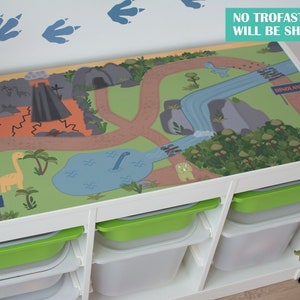 Dinoland decal for IKEA Trofast WHITE storage system Trofast unit NOT included image 1