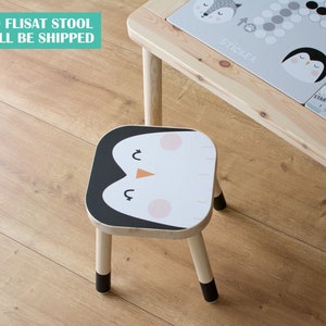 IKEA FLISAT stool decal penguin stool NOT included