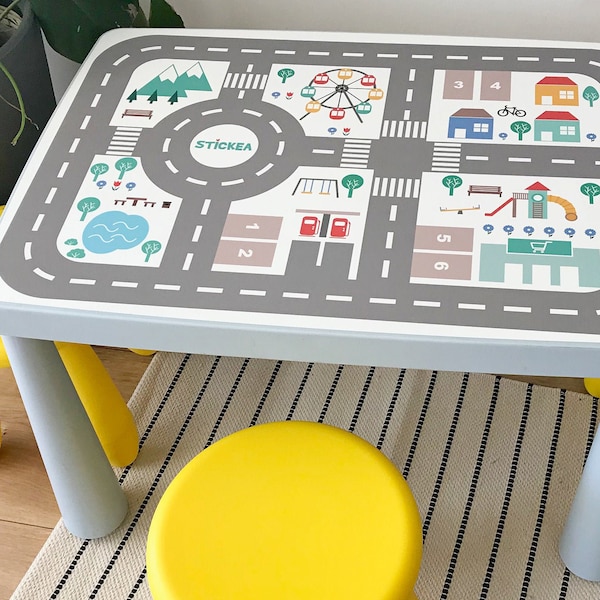 City roads decal for IKEA Mammut table (furniture NOT included)