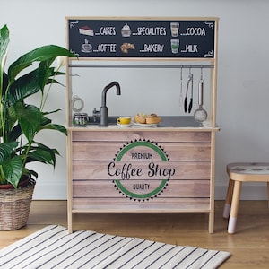 Coffee shop decal for IKEA Duktig play kitchen (furniture NOT included)