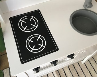Replacement hob sticker for IKEA Spisig, black or white (kitchen NOT included)