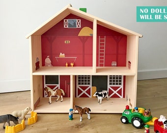 Barn, farm house decal for IKEA FLISAT dollhouse (dollhouse not included)