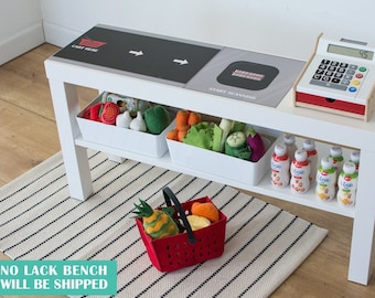 Supermarket checkout decal set for IKEA Lack tv bench (furniture not included)