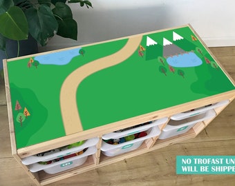 Green countryside sticker for IKEA TROFAST pine storage system (Trofast furniture NOT included)