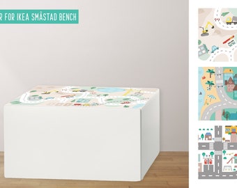 Bohemian roads, family trip, city roads decal for IKEA SMASTAD bench (bench NOT included)