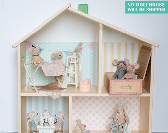 Candy wallpaper decal for IKEA FLISAT dollhouse (IKEA dollhouse not included)