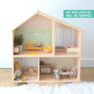 Mohito wallpaper decal for IKEA FLISAT dollhouse (IKEA dollhouse not included)