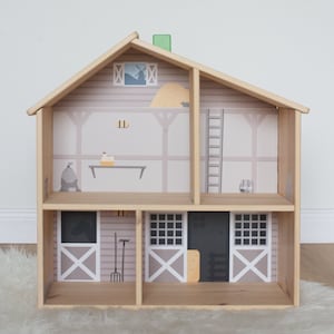 Barn, farm house decal for IKEA FLISAT dollhouse (dollhouse not included)