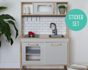 Gray sticker set for IKEA Duktig play kitchen (play kitchen is NOT included)