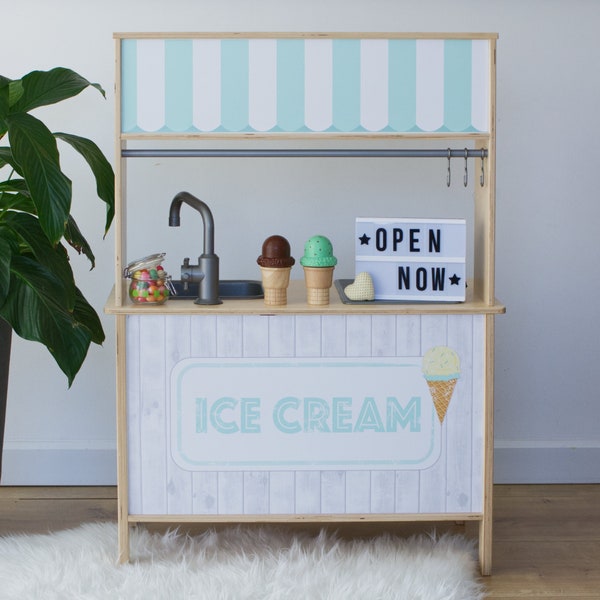 Mint ice cream stand decal for IKEA Duktig play kitchen (play kitchen NOT included)