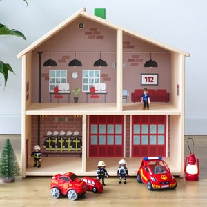 Fire station decal for IKEA FLISAT dollhouse dollhouse not included image 1